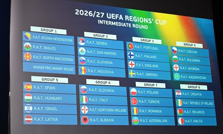 UEFA Regions' Cup: Il Piemonte VdA nel girone con Slovacchia, Irlanda del Nord e Albania