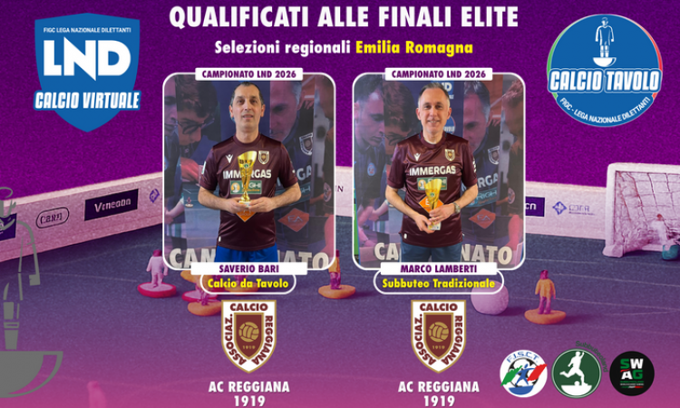 Calcio Tavolo: in Emilia-Romagna doppietta Reggiana